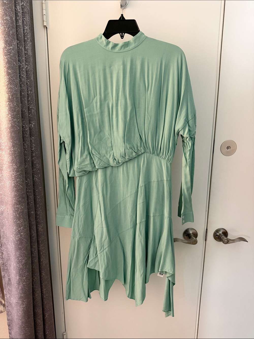 ASOS Mint Green Asymmetrical Long-Sleeve Dress